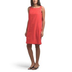 open lace back dress Dollie Linen Mini Dress Red main image 0